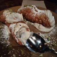 Almond ricotta cannoli - started eating before I could take a photo because I was too excited about it at Gigi Pizzeria in Newtown