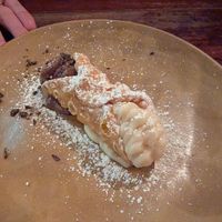 Cannolo with chocolate and vanilla custard at Gigi Pizzeria in Newtown