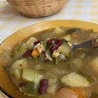 Delicious veggie soup starter!  at Somos Lo Que Comemos in Tenerife
