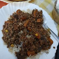 Lentils and rice at Somos Lo Que Comemos in Tenerife