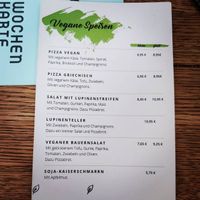 Die vegane Speisekarte at Cafe Bahnhof  in Kirchheimbolanden