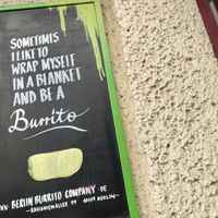 sign at Berlin Burrito Company - Kastanienallee in Berlin