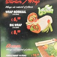 Sign behind the Zula Streetfood counter outside at Cigköftem in Arnhem