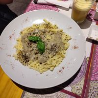 Pasta with eggplant sauce at RasLok in Buenos Aires