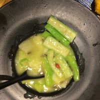 Braised green squash with white fungus and goji berry at The Buddha Tree in Shanghai