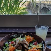 Buddah bowl and a nice view. at Veg Out in Kyoto