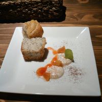 Cake with lemon and chia seeds at Veg Out in Kyoto