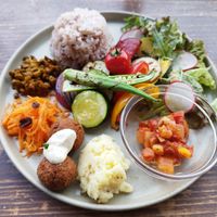 Vegetable plate at Veg Out in Kyoto