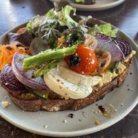 Grilled vegetables tartine  at Veg Out in Kyoto