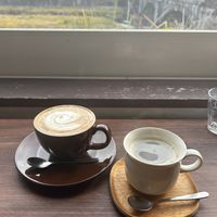 Latte and decaf coffee  #Veganuary at Veg Out in Kyoto