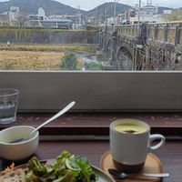 View on the river at Veg Out in Kyoto