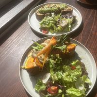 Vegetable tartine and avo on toast  at Veg Out in Kyoto