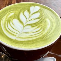 Matcha lattee  at Veg Out in Kyoto