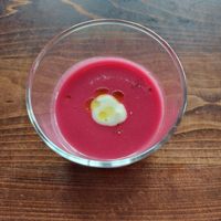 Beets soup at Veg Out in Kyoto