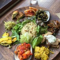 Sample platter (can't remember the actual name of the dish), which also came with a cup of soup. at Veg Out in Kyoto