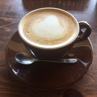 Coffee with nondairy milk~ at Veg Out in Kyoto