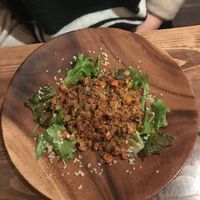 Tempeh and fried rice at Veg Out in Kyoto