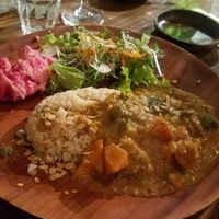 tomato coconut curry at Veg Out in Kyoto