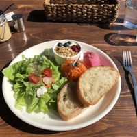 Breakfast plate at Veg Out in Kyoto