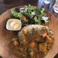 Tomato cononut curry at Veg Out in Kyoto