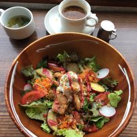 buddha bowl lunch set 1200 Yen at Veg Out in Kyoto