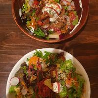 Budda and taco bowl at Veg Out in Kyoto