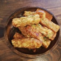 Fried tempeh at Veg Out in Kyoto