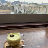 Tumeric latte  at Veg Out in Kyoto