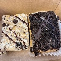Cookies and cream crispie treat and death bar   at Valhalla Bakery in Orlando