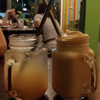 Lemongrass ginger soda & tropical smoothie at VegetaBowl in Koh Tao