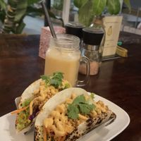 Tofu taco with vegan mayo and tropical tango shake  at VegetaBowl in Koh Tao
