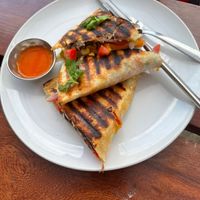 Vegetable quesadilla with vegan cheese at VegetaBowl in Koh Tao