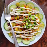 Bowl with BBQ Jack fruit at VegetaBowl in Koh Tao