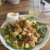 Zen Bowl with rice base (with extra Avocado 🥑 for 50 baht - not worth it in my opinion as it is not a lot), the bowl was amazing and the portion big!  at VegetaBowl in Koh Tao