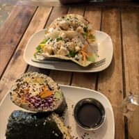 Tacos and sushi wrap at VegetaBowl in Koh Tao