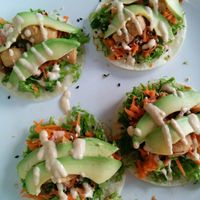 Japanese tacos with added avocado at VegetaBowl in Koh Tao