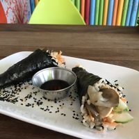 Mushroom hand rolls at VegetaBowl in Koh Tao