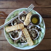 Greek Salad Bowl with extra lentils at VegetaBowl in Koh Tao