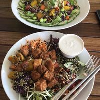 Wellness bowl with Lettuce (top) and Rice (bottom)  at VegetaBowl in Koh Tao