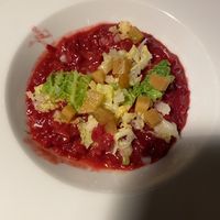 Beetroot Risotto entree (without cheese, is vegan, just ask)  at Margarete in Frankfurt