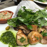 Mushrooms, frites, quinoa salad at Margarete in Frankfurt