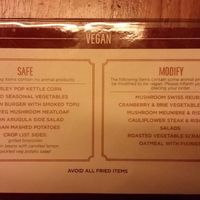 Separate vegan menu. You must ask your server for this menu. at Founding Farmers in Potomac