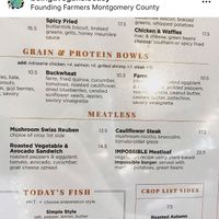 Please make sure to ask what is VEGAN. Mostly vegetarian options here.  at Founding Farmers in Potomac