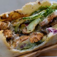 gyro sandwich at Vegan Gyros - Mauer Park - Food Truck in Berlin