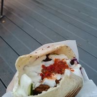Fresh before I started inhaling the pita at Vegan Gyros - Mauer Park - Food Truck in Berlin
