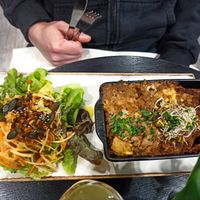 Vegan lasagnes at Velicious in Strasbourg