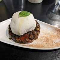 Vegan burrata and caponata at Velicious in Strasbourg