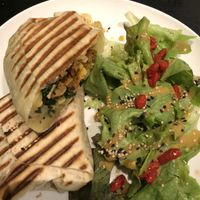 Seasonal wrap comes with salad at Velicious in Strasbourg