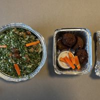 tabbouleh & falafel  at Mamoun's Restaurant in Albany