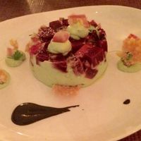 Cold beet, mango & avocado tartar. Menu changes seasonally. at Avant Garden in New York City